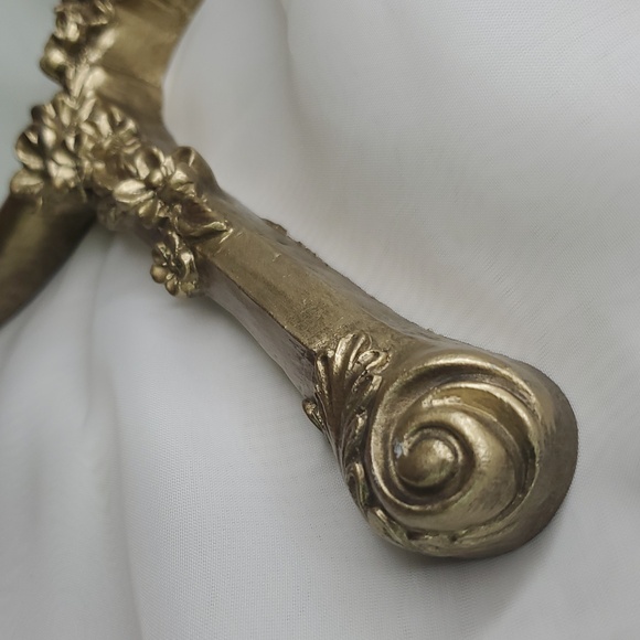 Floral Gold‎ Tone Hand Mirror - Picture 6 of 8